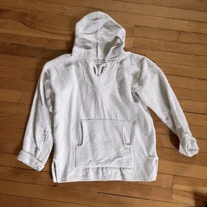 Baja poncho hoddie beige